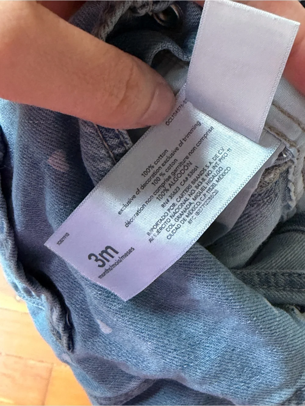 OshKosh B'gosh Light Blue Denim Overalls with Hearts Size 3m